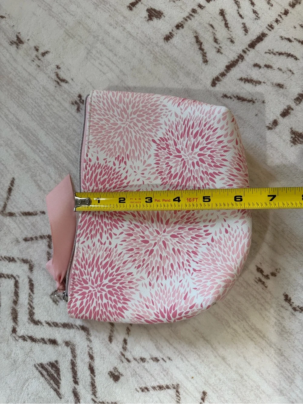 Pink Floral Cosmetic Bag Makeup Pouch Travel Toiletry Zip Case Chic Travel